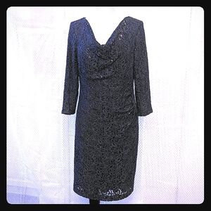 Ralph Lauren formal sequin lace gray dress 14